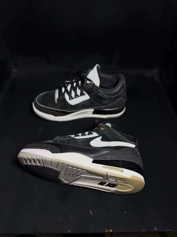 Jordan Retro 3 Tinker Black Cement Gold - Image 4